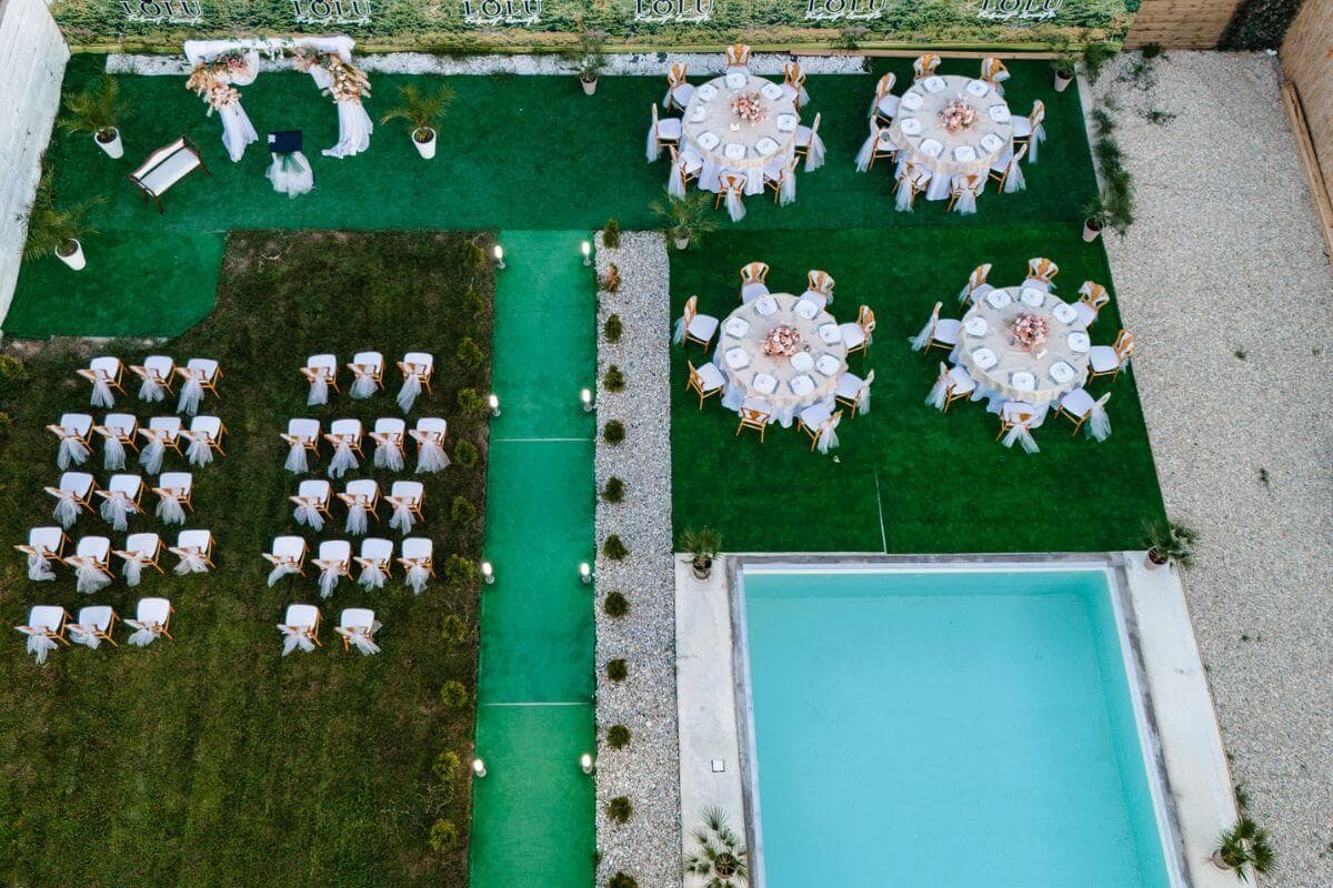 Lolu Events, vedere aeriană — locație de evenimente în Popești-Leordeni
